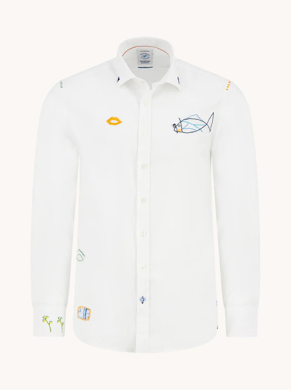 A Fish Named Fred Shirt Linen Embroidery