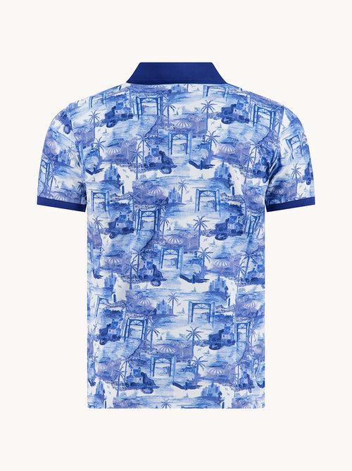 A Fish Named Fred Polo Impression Island Cobalt