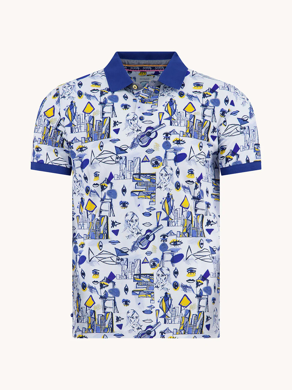 A Fish Named Fred Polo Cubist Cobalt – Bianca & Fred