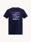A Fish Named Fred T-shirt Fish Print Navy