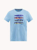 A Fish Named Fred T-shirt Fish Print Light Blue