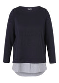 VIA APPIA DUE Sophisticated Sweatshirt with Blouse Insert