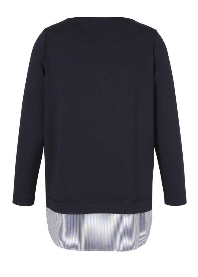 VIA APPIA DUE Sophisticated Sweatshirt with Blouse Insert