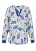 frapp Feminine Viscose Blouse with Paisley Pattern