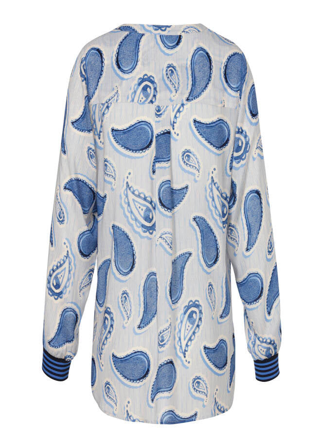 frapp Feminine Viscose Blouse with Paisley Pattern