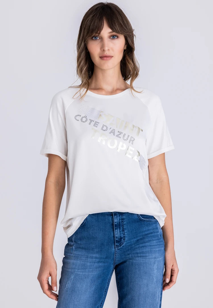 Tuzzi Beach Rhinestone Print T-Shirt