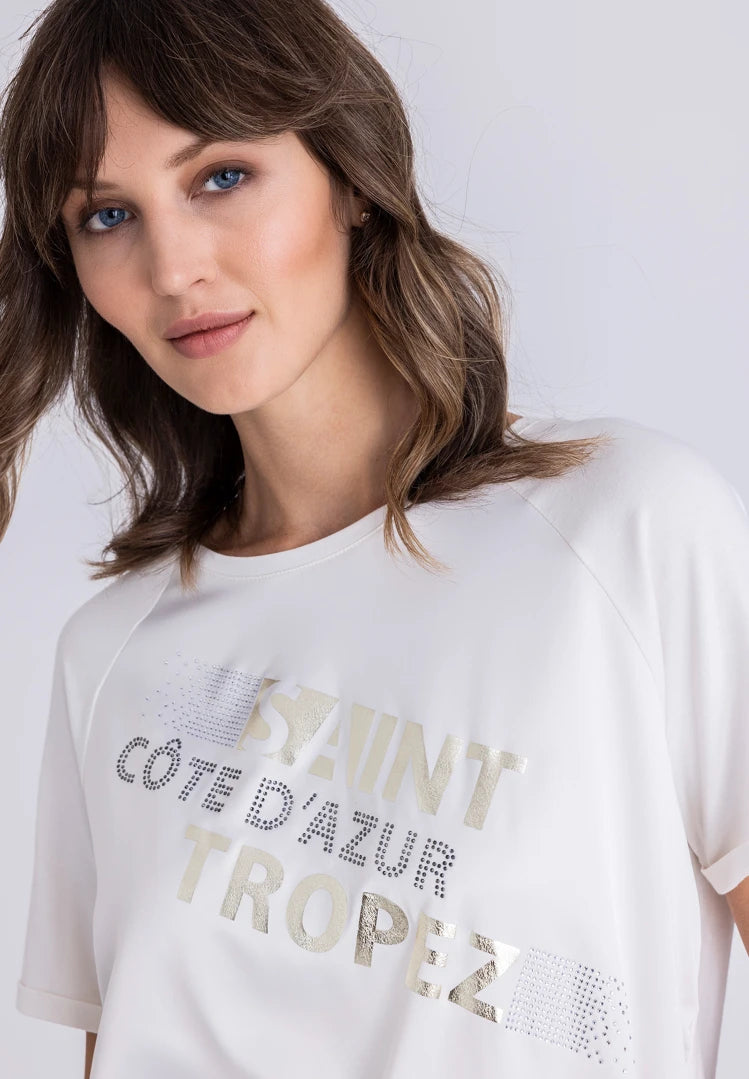 Tuzzi Beach Rhinestone Print T-Shirt