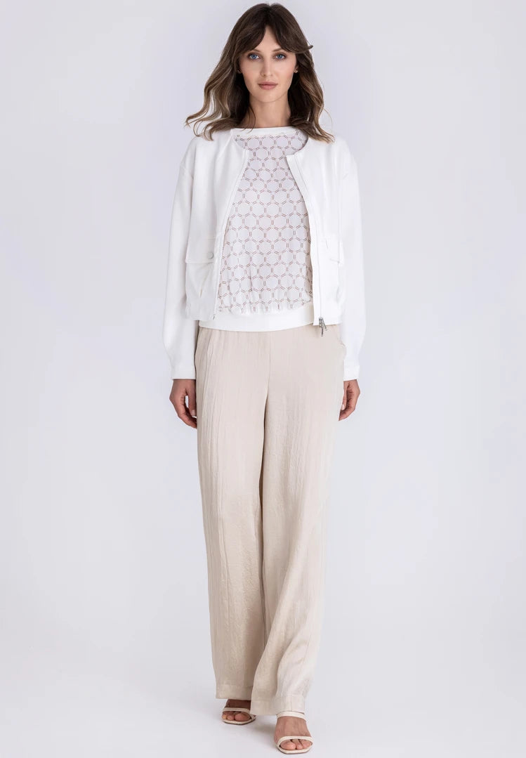 TUZZI Golden Geometric Print Blouse