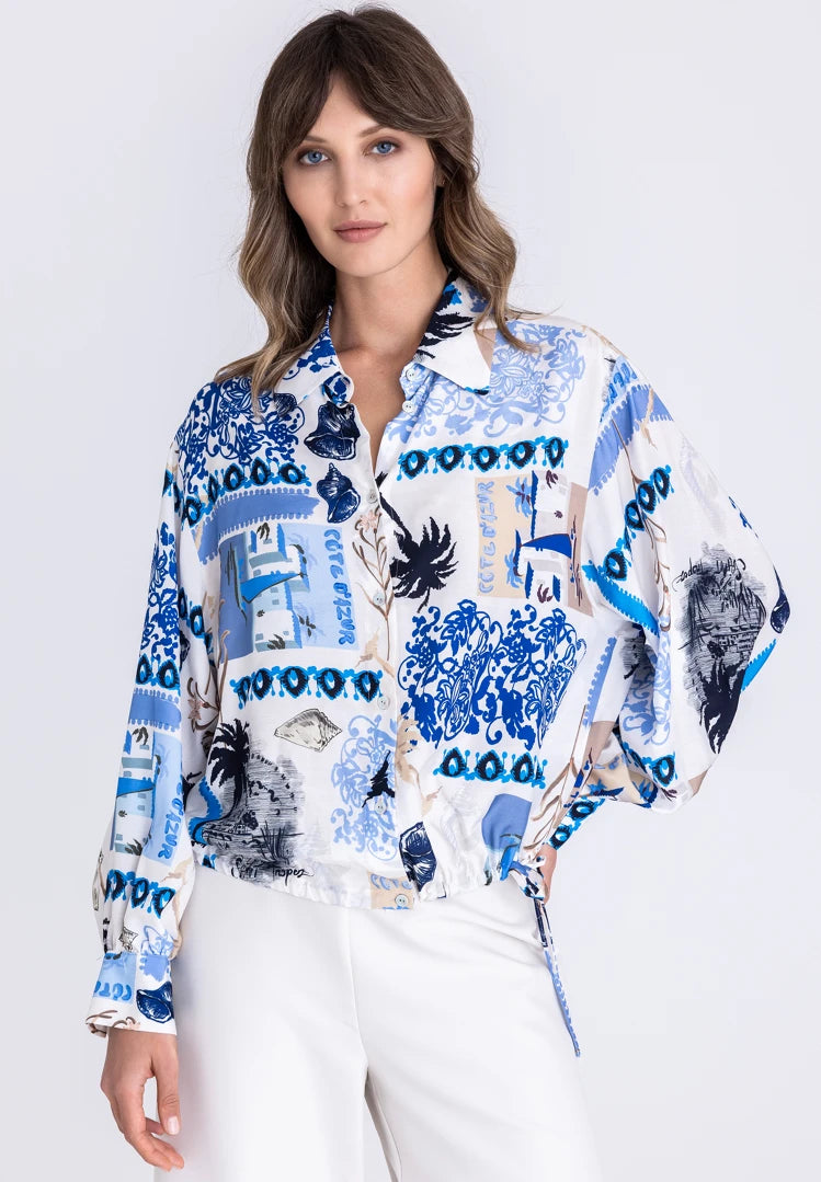 TUZZI White Printed Shirt