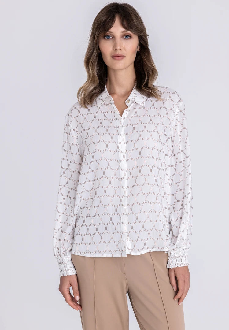 Tuzzi White Geometric Print Shirt