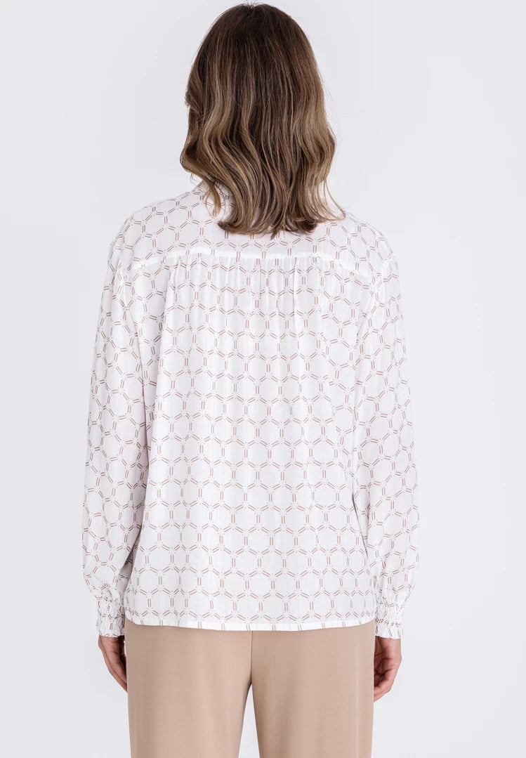 Tuzzi White Geometric Print Shirt